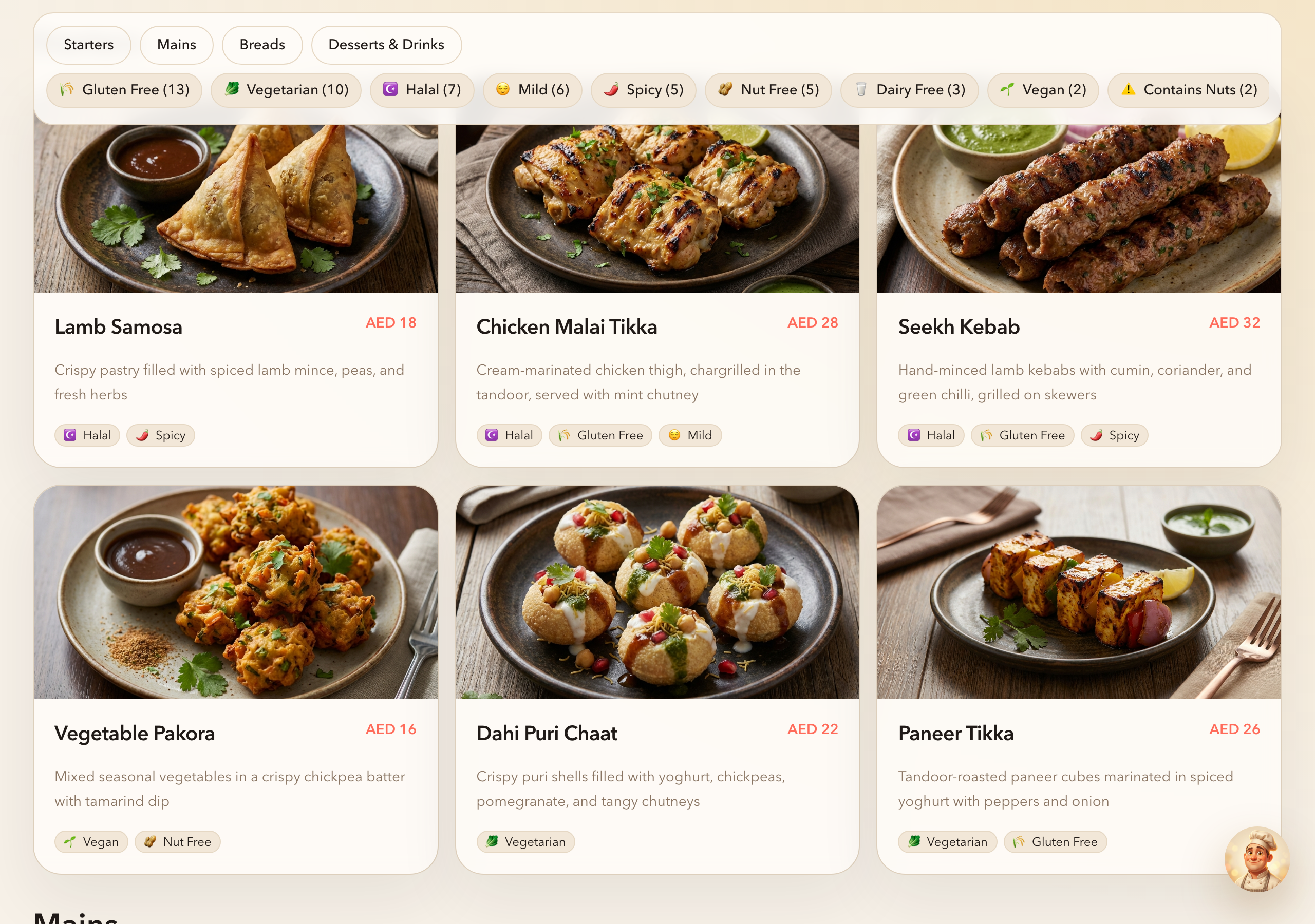 Zafran House menu on mydscvr Eats