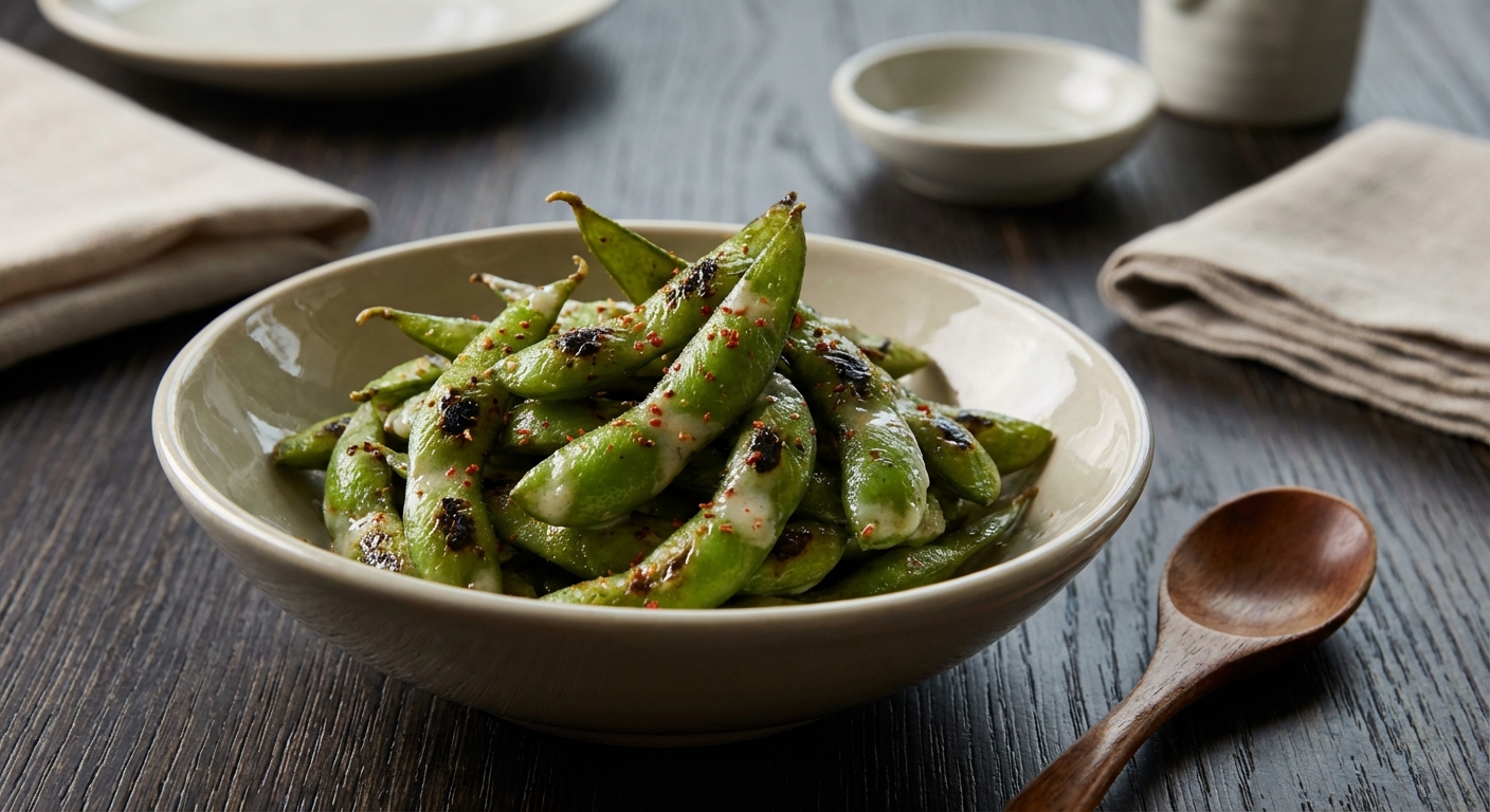 Miso Glazed Edamame – Starters at Bamboo & Basil