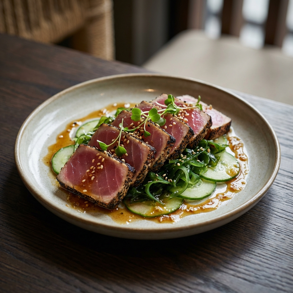 Tuna Tataki Salad – Starters at Bamboo & Basil