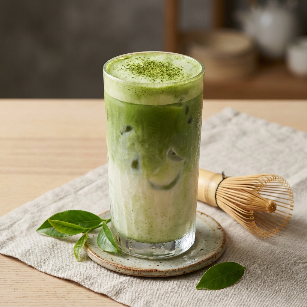 Iced Matcha Latte – Beverages at Bamboo & Basil
