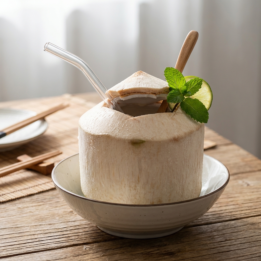 Fresh Coconut Water – Beverages at Bamboo & Basil