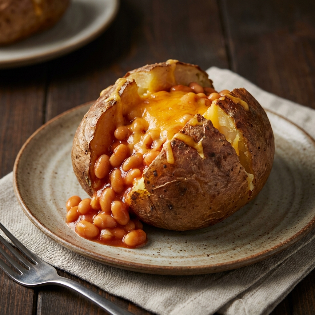 Jacket Potato with Cheese and Beans – Jacket Potatoes at Dan's Home Food