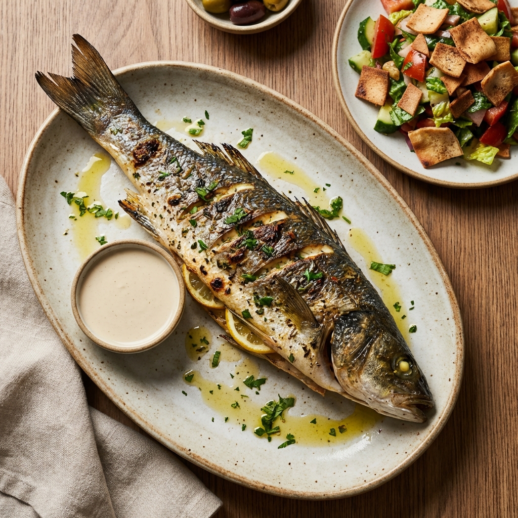 Grilled Sea Bass – Mains at Levant Grill