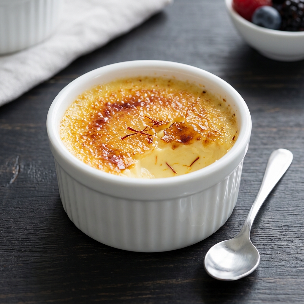 Saffron Crème Brûlée – Individual Desserts at Sweet Spot Desserts