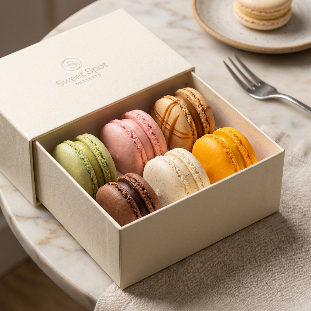 French Macaron Box (6 pcs) – Cookies & Bites at Sweet Spot Desserts