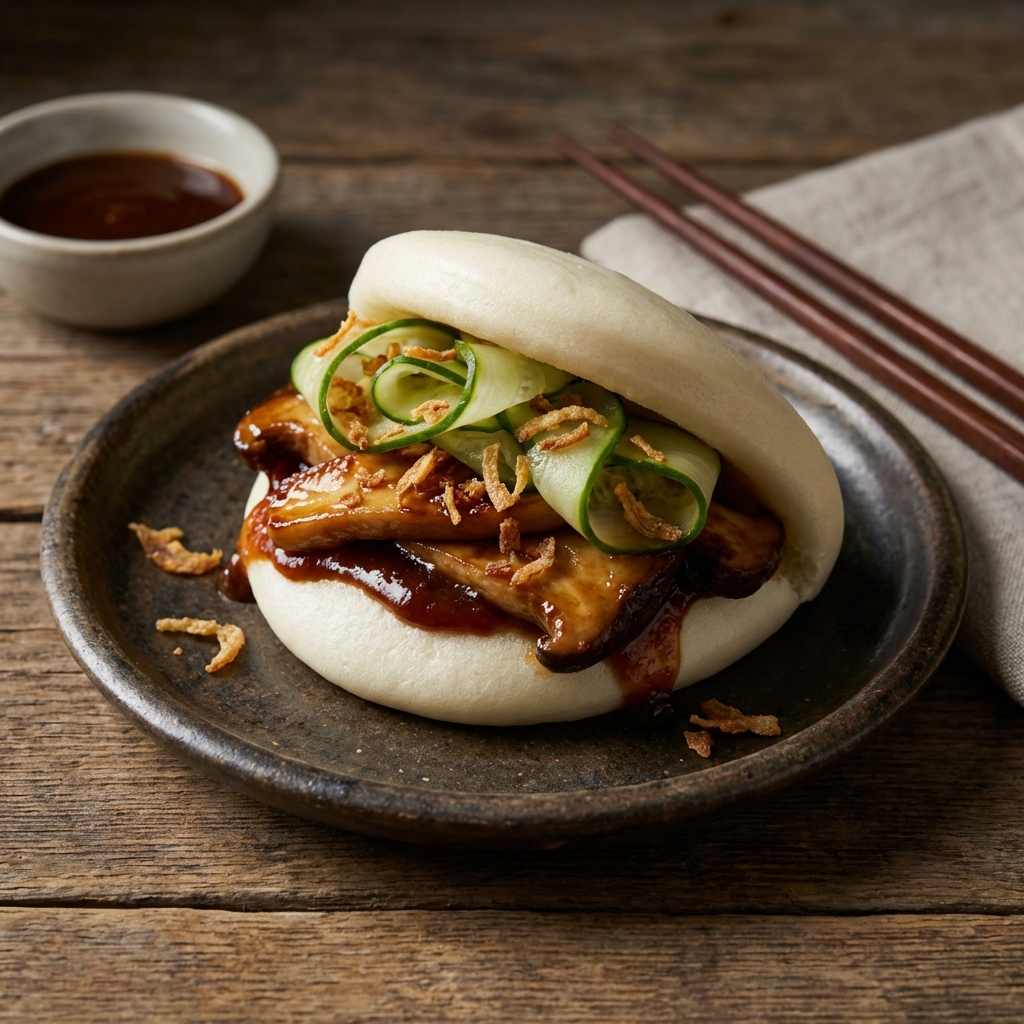 Glazed Mushroom Bao – Bao Buns at Bao & Bowl