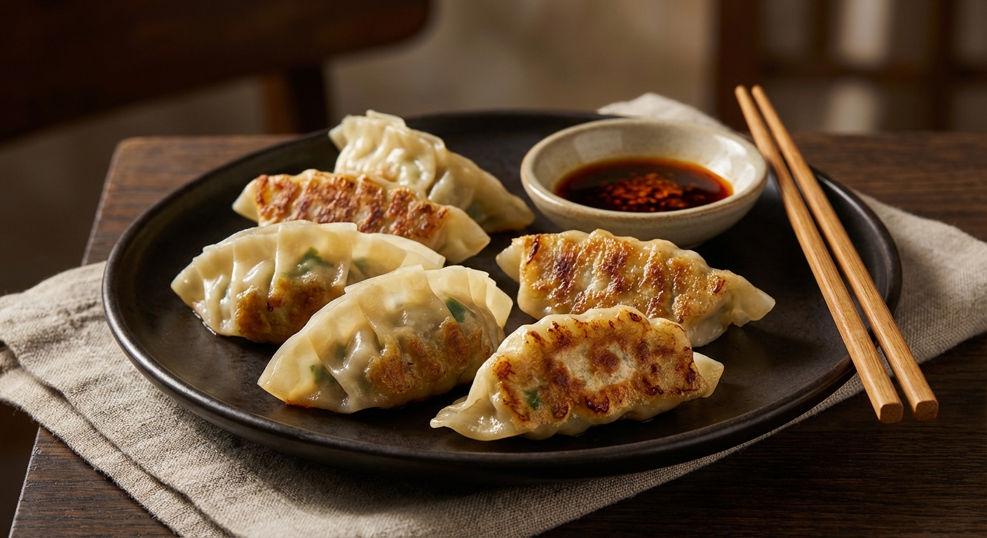 Pork & Chive Gyoza (6 pcs) – Starters & Sides at Bao & Bowl